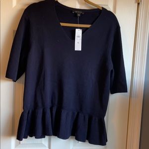 Ann Taylor navy peplum sweater